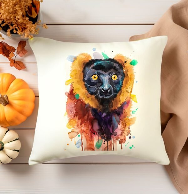 ourfarmhouse1800s_photography_mockup_flat_lay_of_a_plain_white__eab53649-d5dc-4b47-8501-495a30addaa7 Red ruffed lemur, Monkey art Pillow case